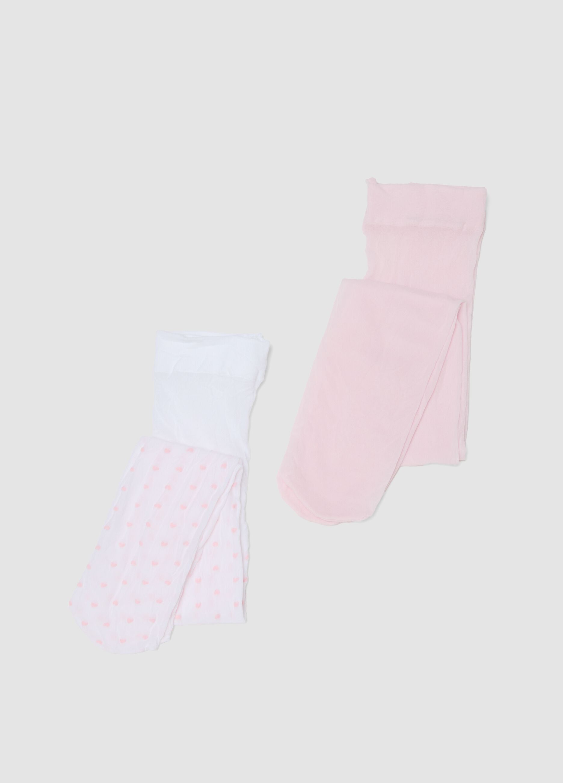 Girls' Multicolour Tights Twin Pack