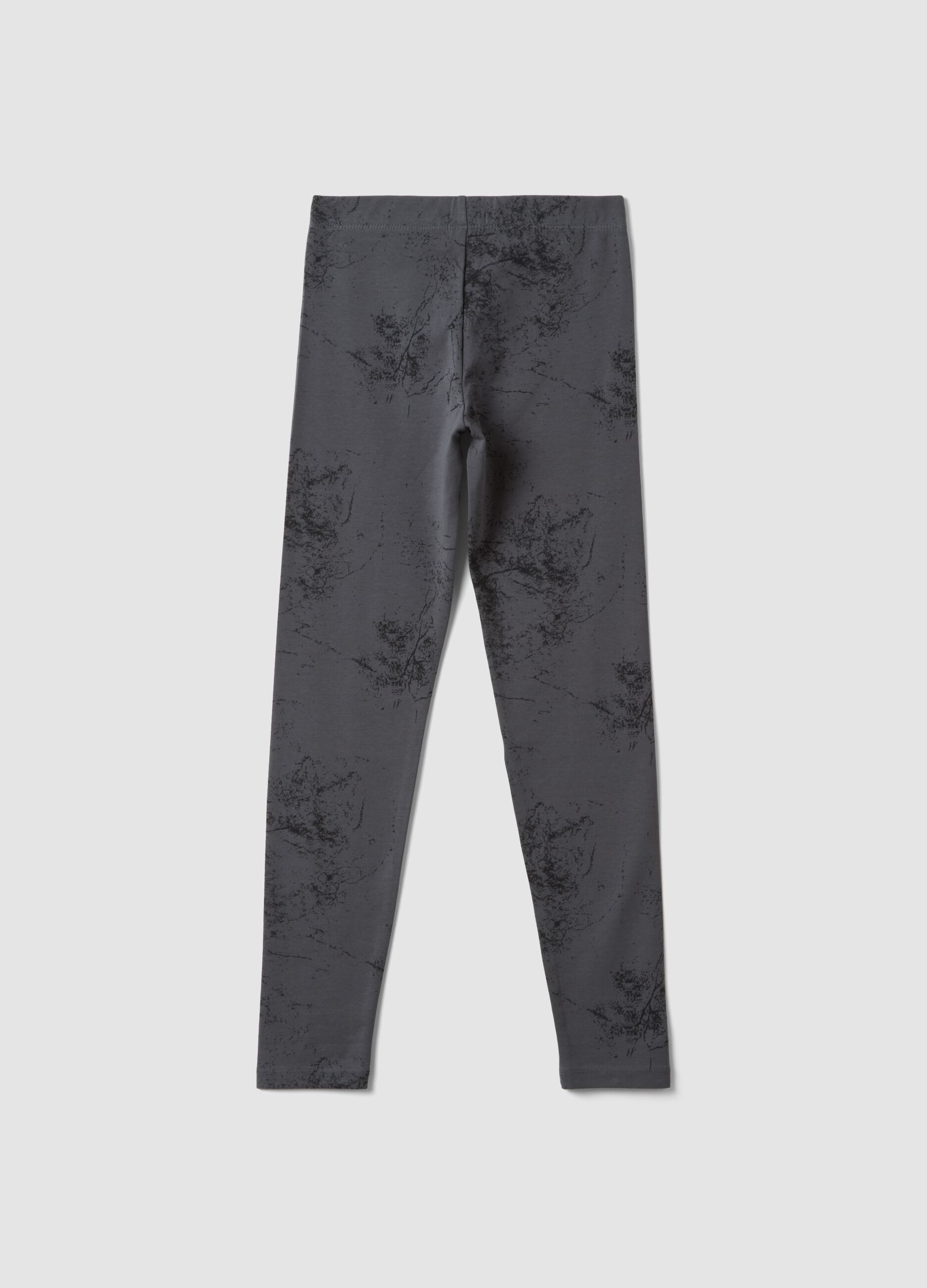 Girls&rsquo; grey skinny-fit organic stretch cotton leggings