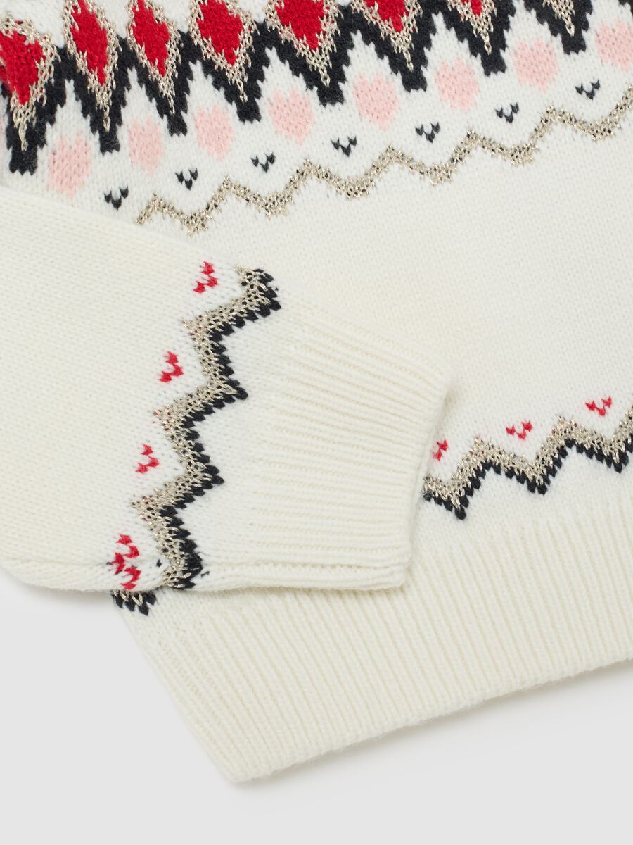 Maglione multicolor da bambina regular fit con motivo jacquard_3