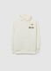Children's white hoodie in regular fit cotton blend_0