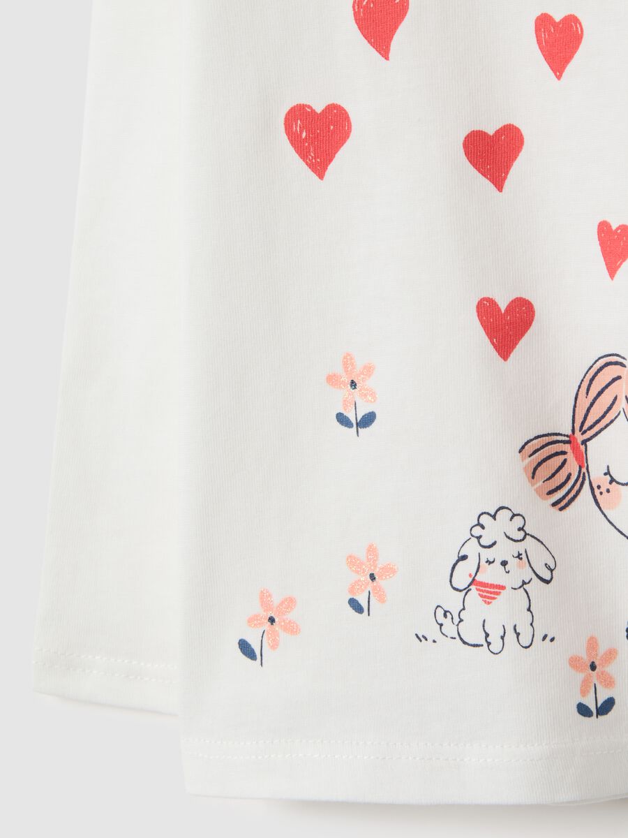 White pure cotton regular fit t-shirt for girls_2