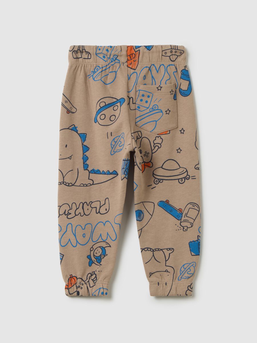 Children's beige cotton joggers_1