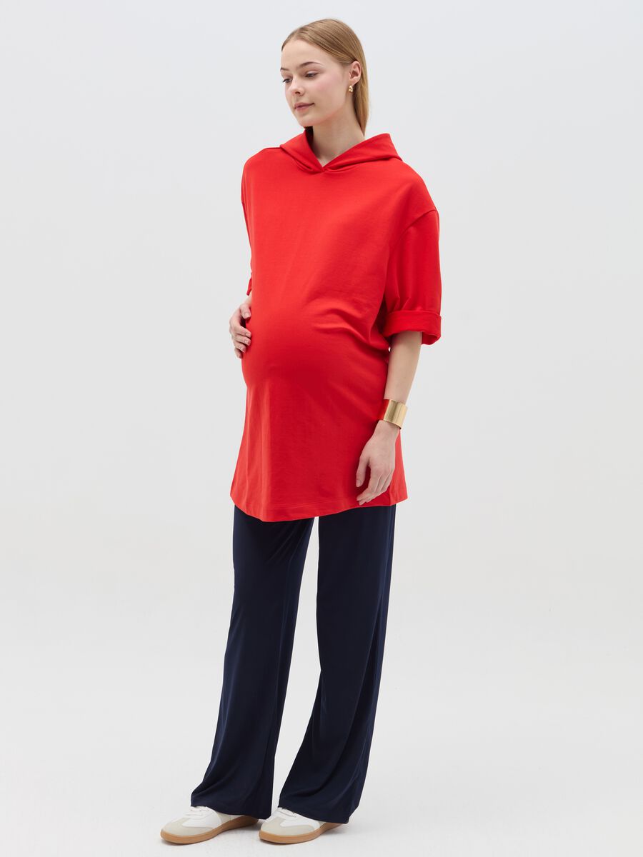 Maternity sweatshirt dress with hood_0