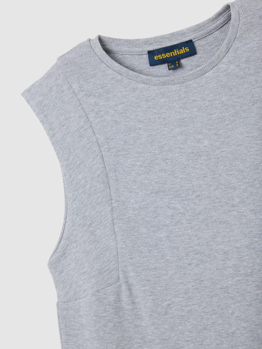 Grey fitted stretch cotton women's dress_1
