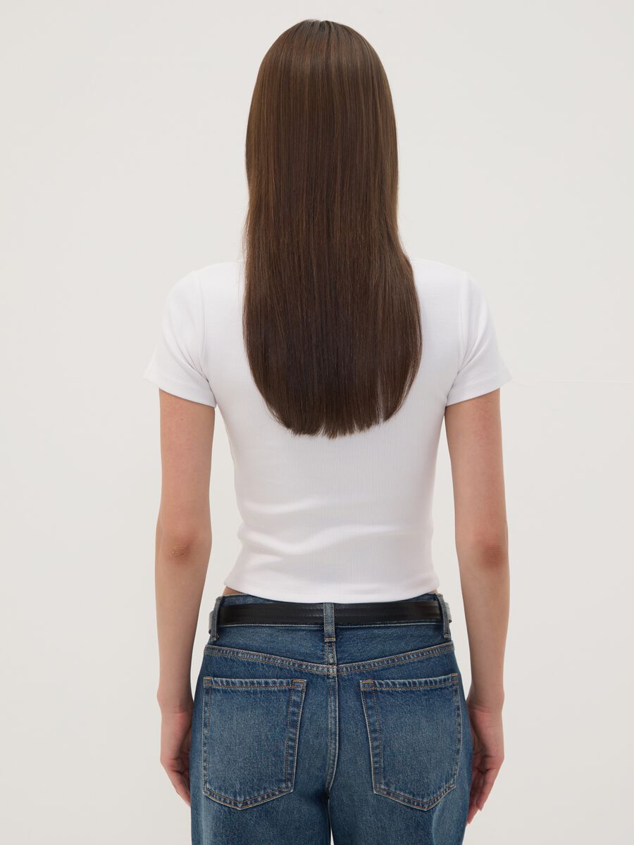 White stretch cotton T-shirt with Rolling Stones print_3