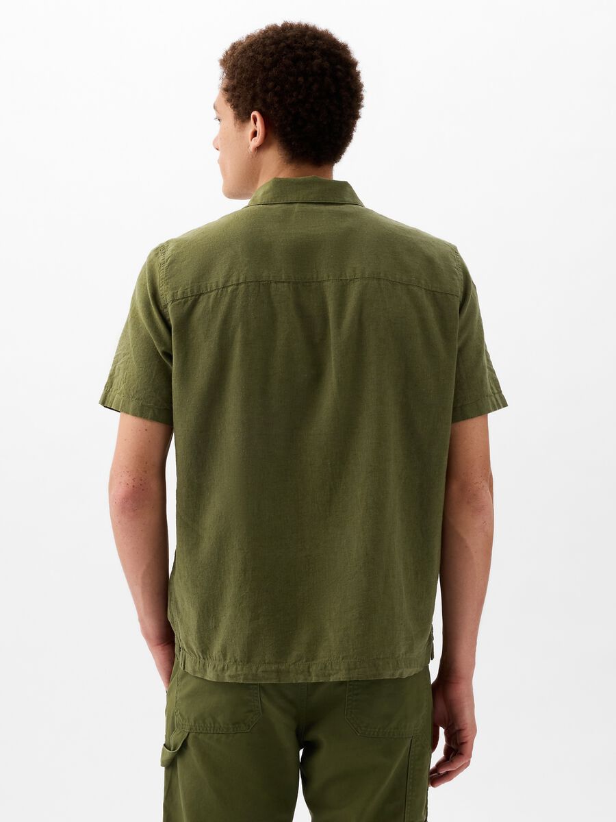 Camicia a maniche corte in lino e cotone_2