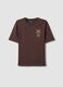 Brown pure cotton short-sleeve regular-fit T-shirt with print_4