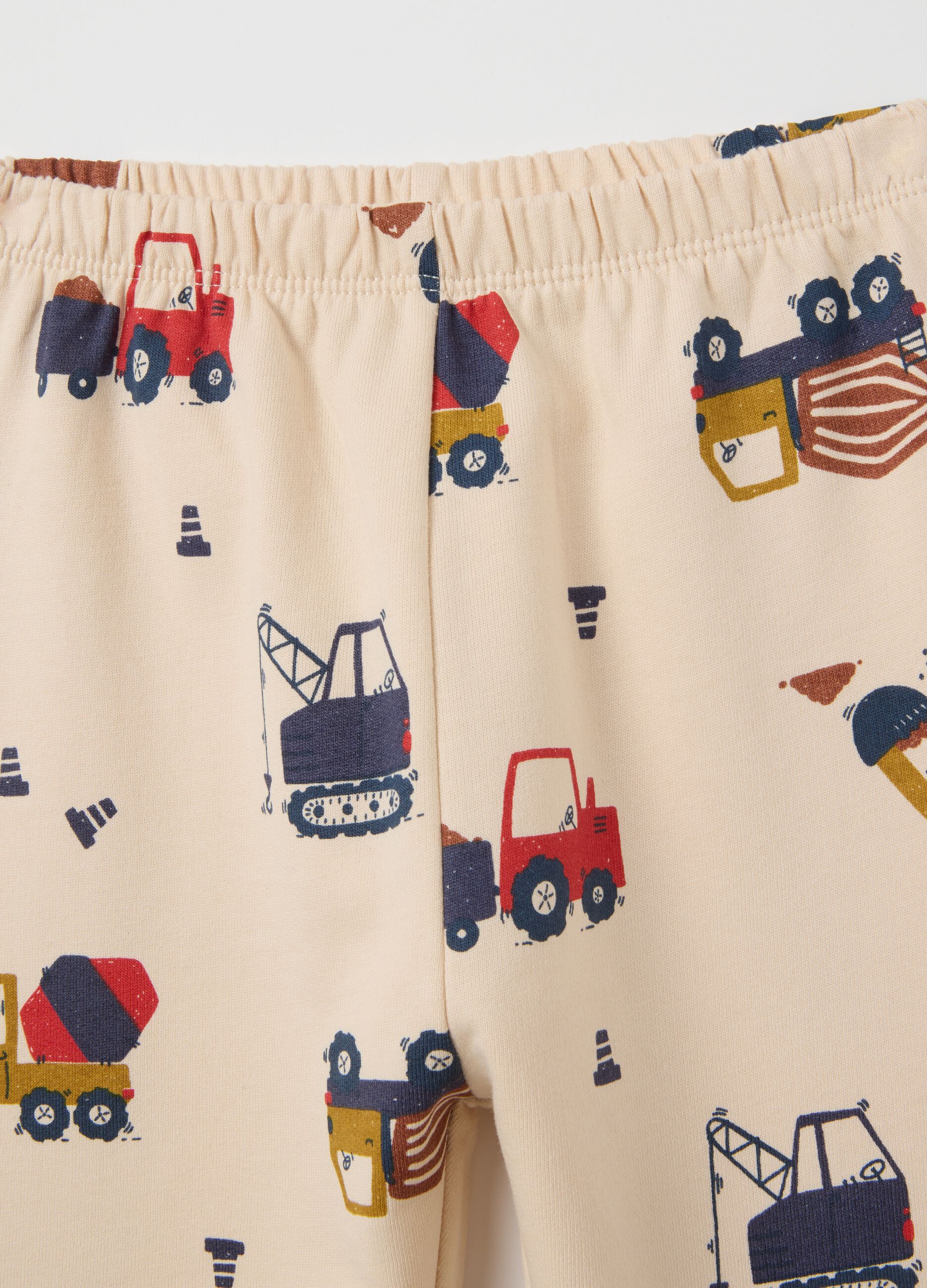 Multicoloured pure cotton newborn pyjamas with print