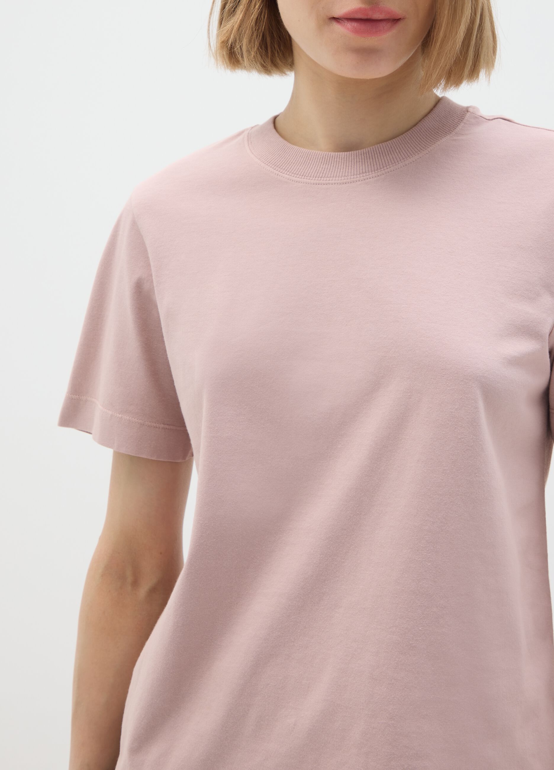 Regular fit pink T-shirt in pure Italian cotton