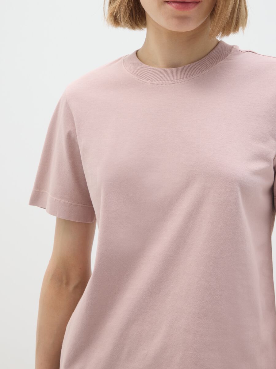 Regular fit pink T-shirt in pure Italian cotton_3