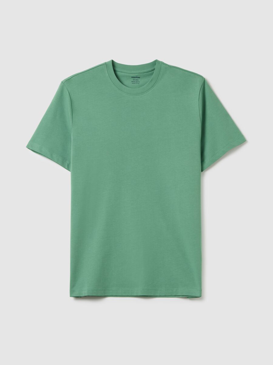 Men's Green Pure Cotton T-shirt Regular Fit_4