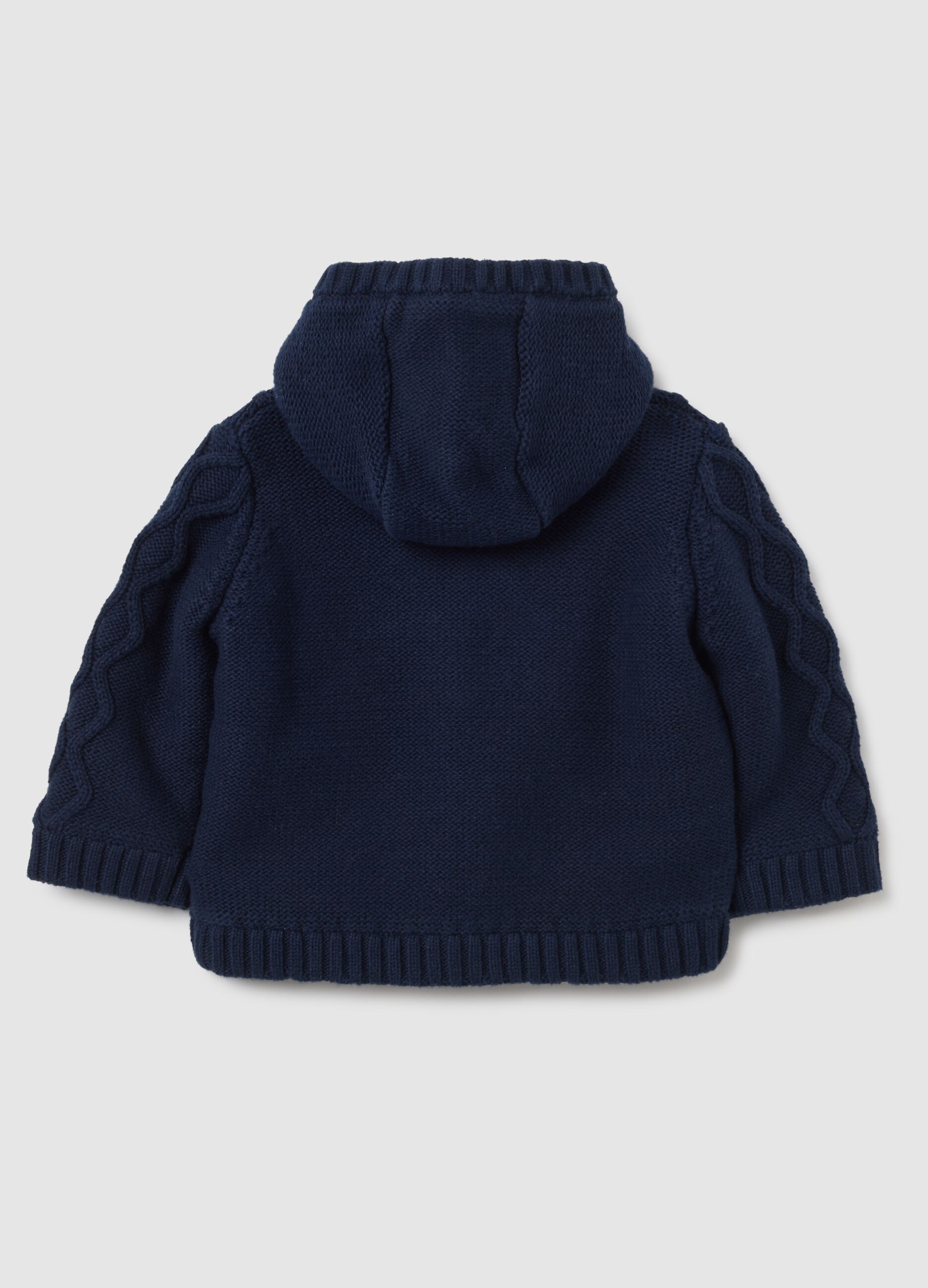 Baby Cardigan in Pure Blue Cotton - Regular Fit
