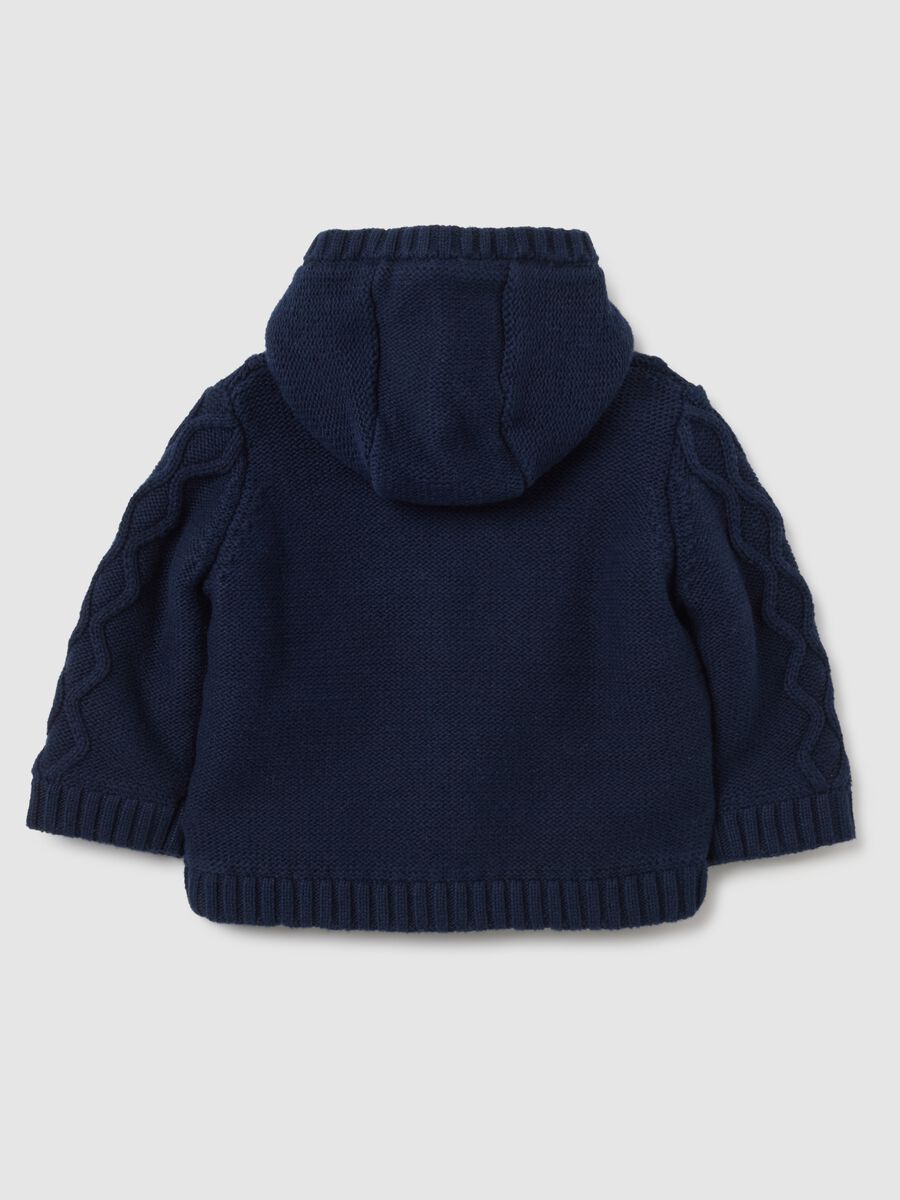 Baby Cardigan in Pure Blue Cotton - Regular Fit_1