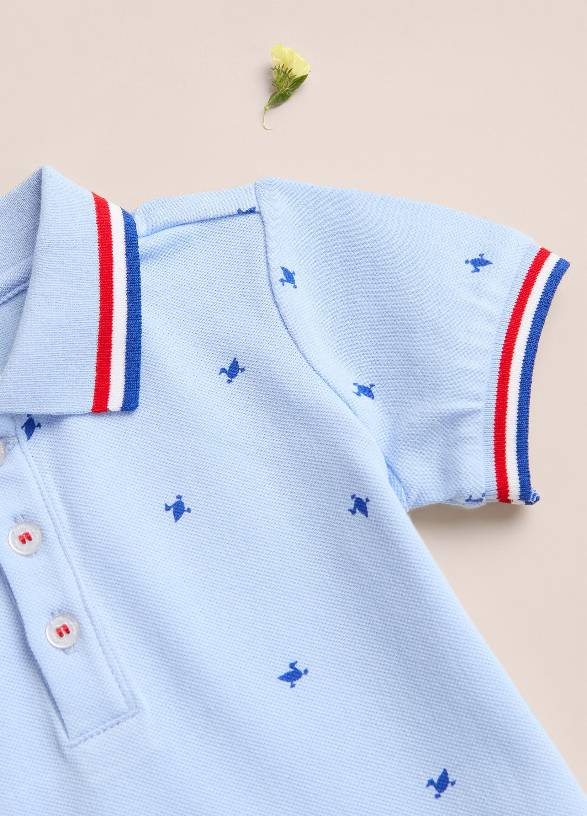 IANA stretch cotton polo shirt with print