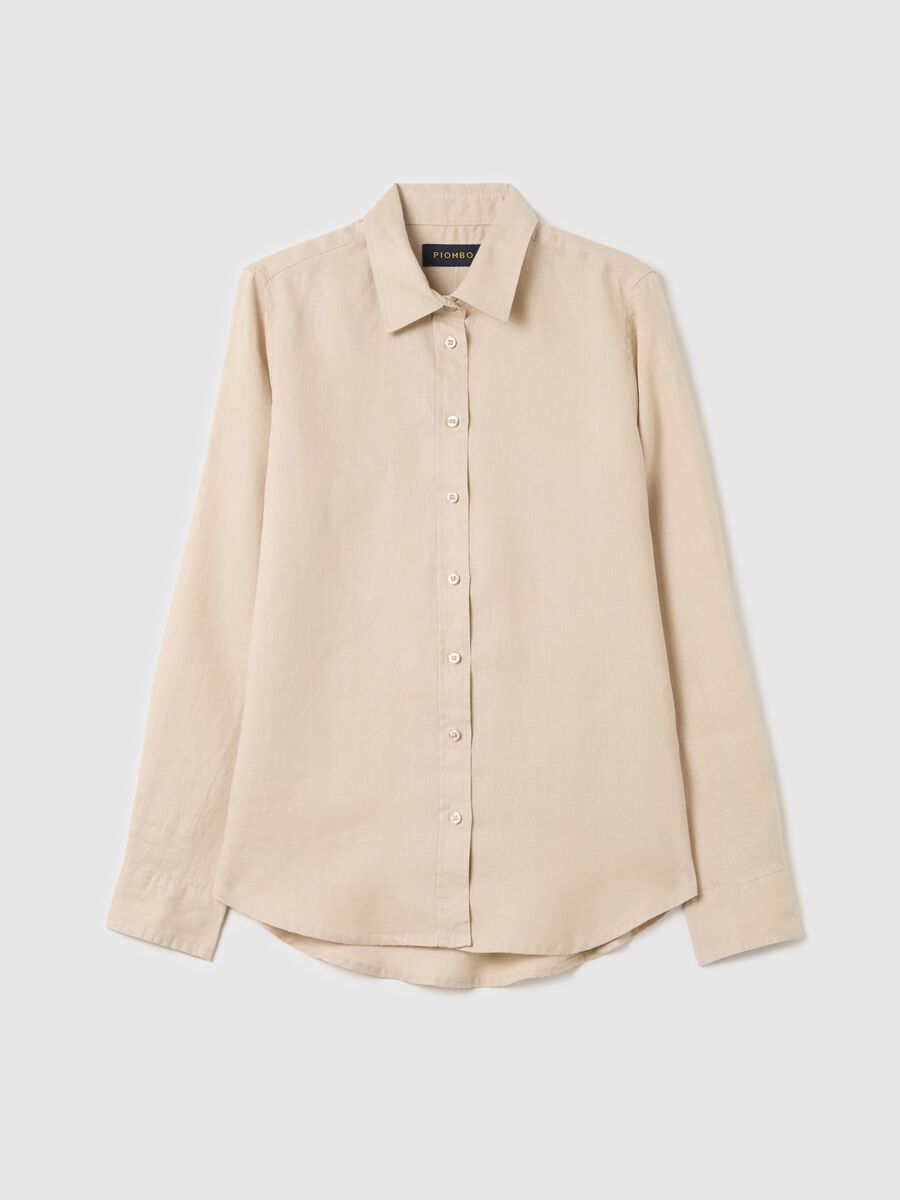 Beige regular-fit shirt in linen_4