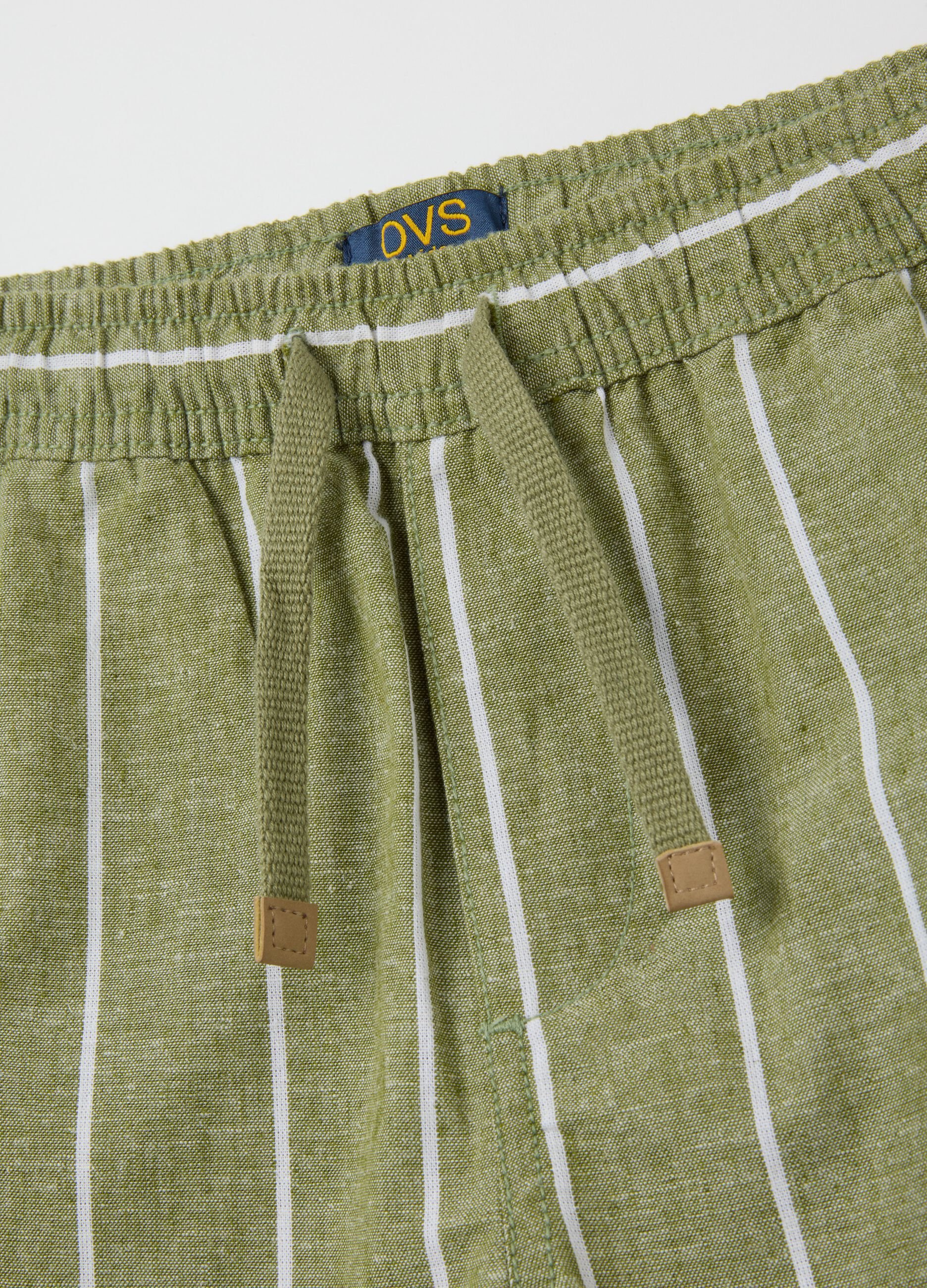 Children's multicolour cotton blend regular fit shorts with elastic waistband