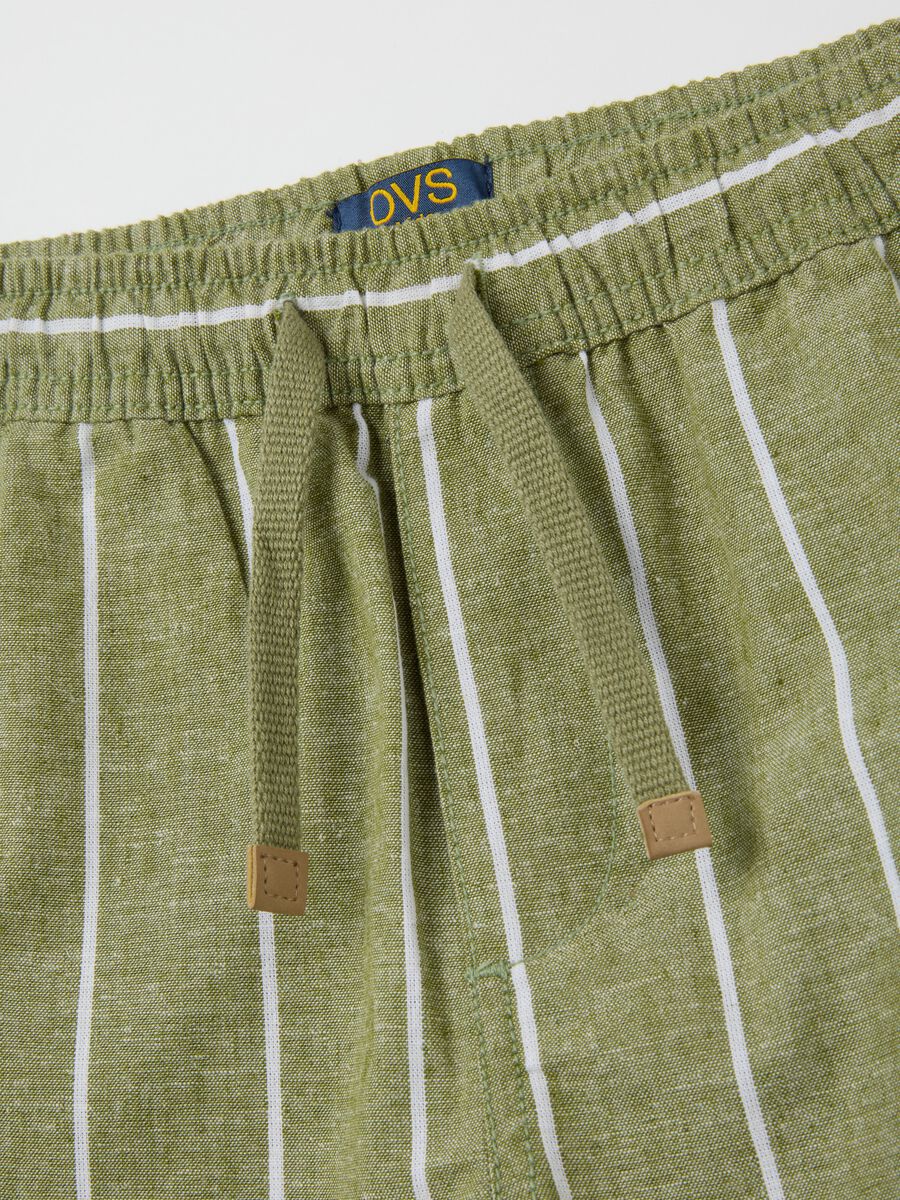 Children's multicolour cotton blend regular fit shorts with elastic waistband_2
