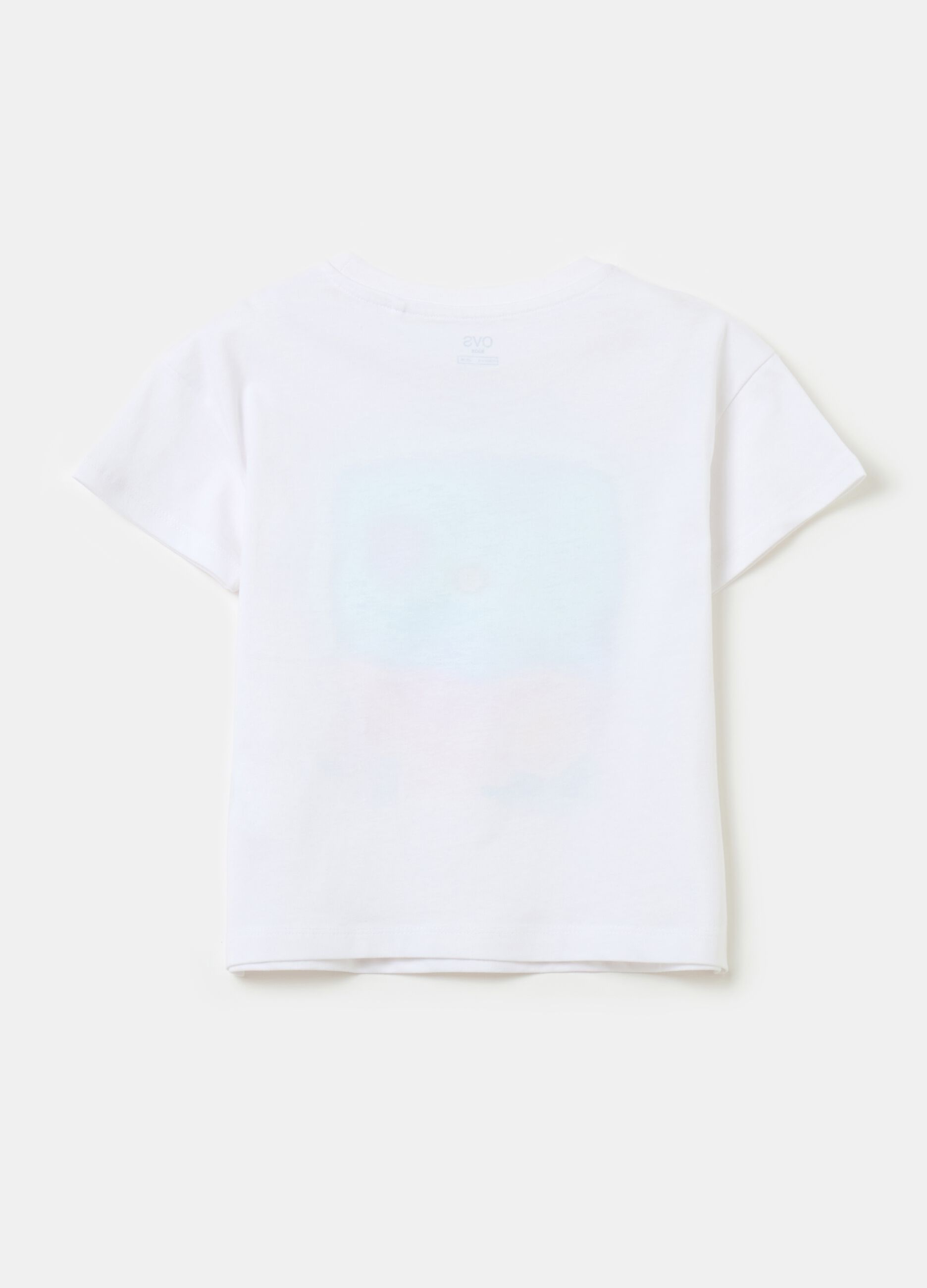 Printed diamanté T-shirt in cotton