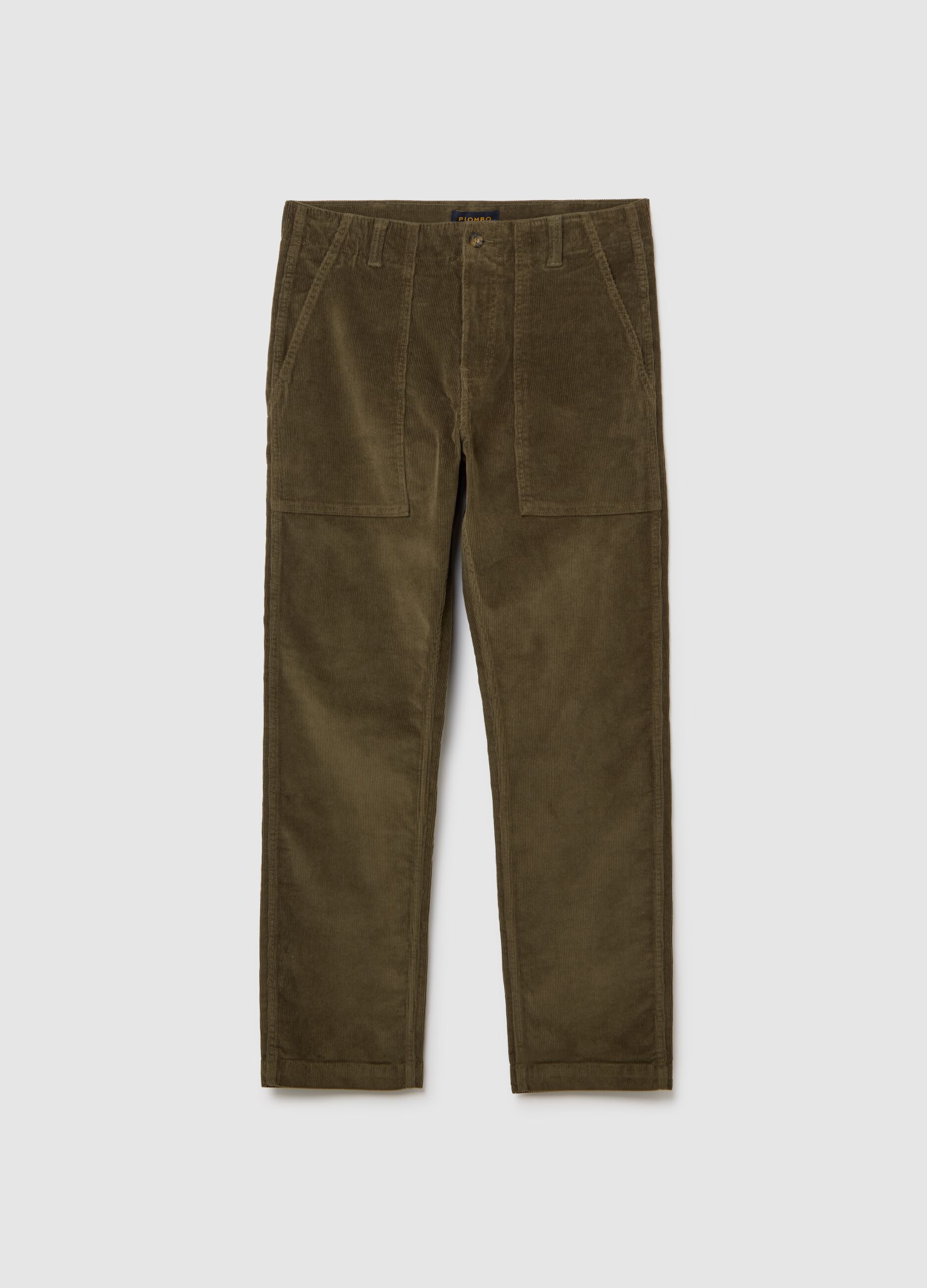 Green Stretch Velvet Trousers