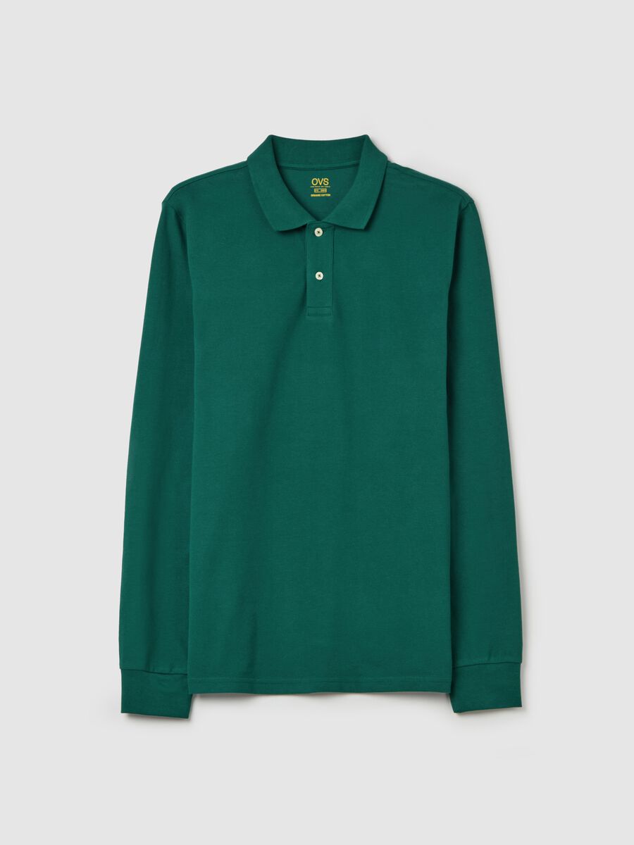 Long-sleeved polo shirt in organic cotton_4