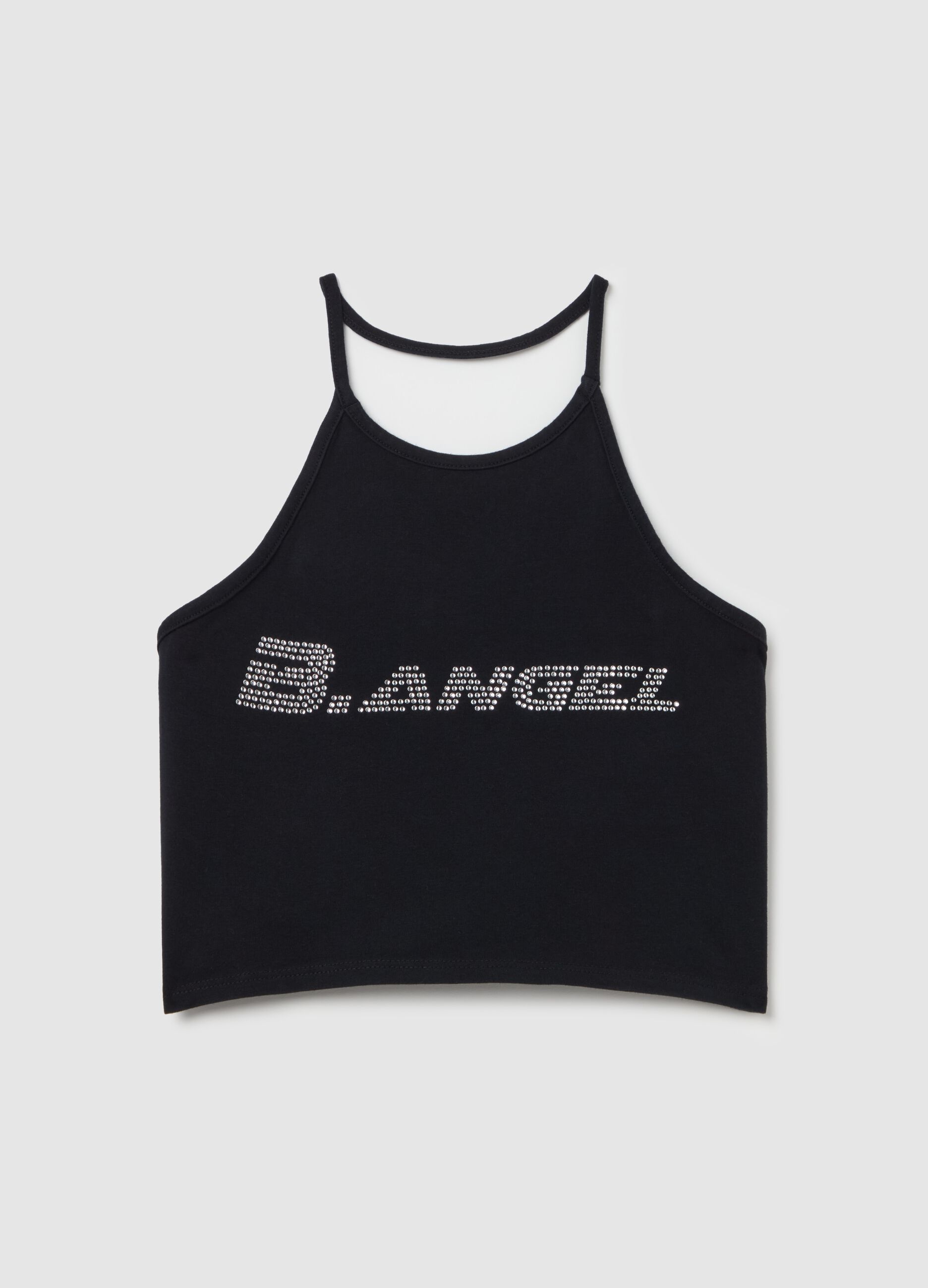 B.ANGEL X THE SEA BEYOND cropped tank top with diamantés