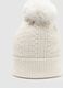 White knitted beanie hat with pompom_2