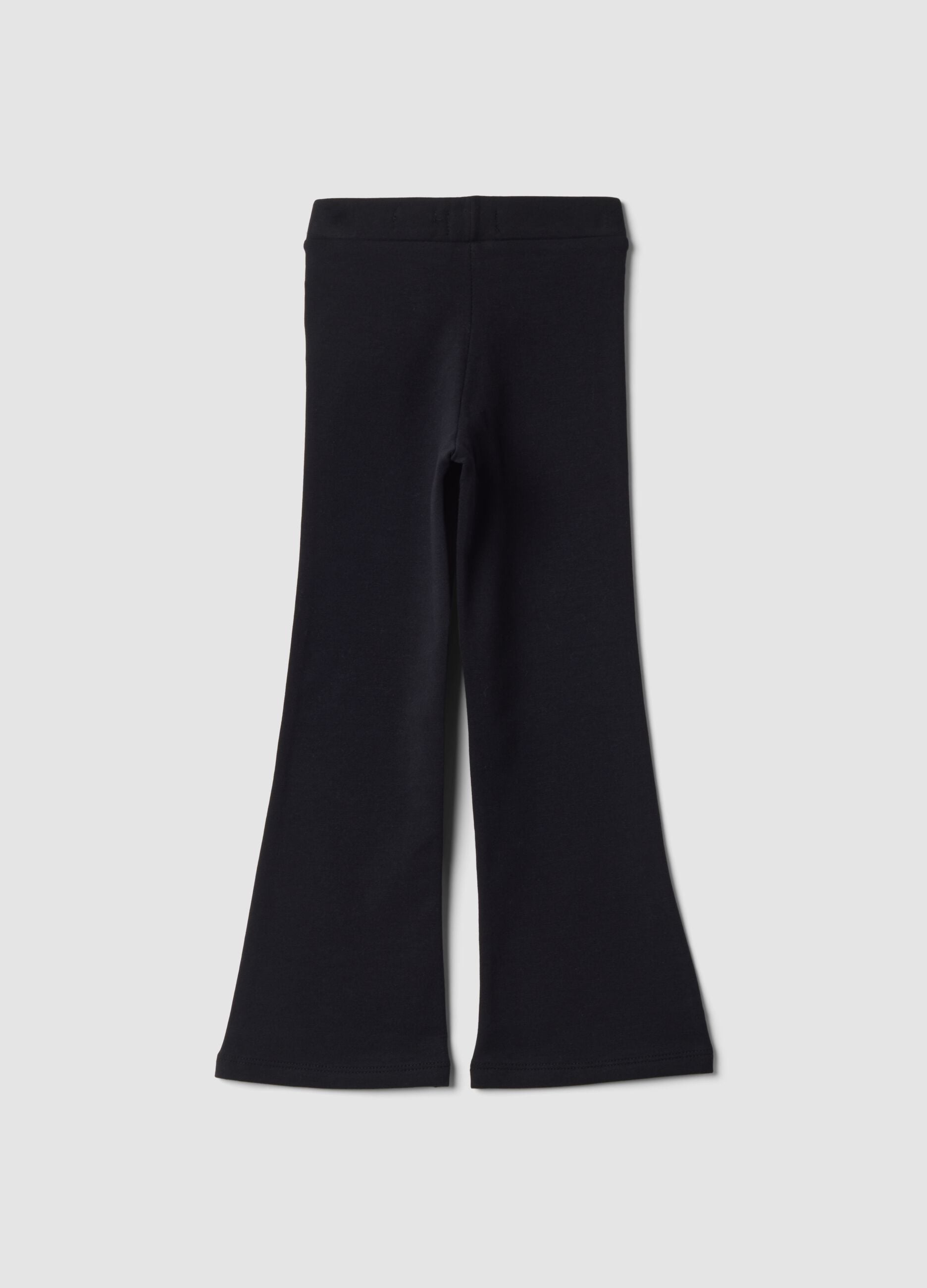 Blue flared leggings in stretchy organic cotton