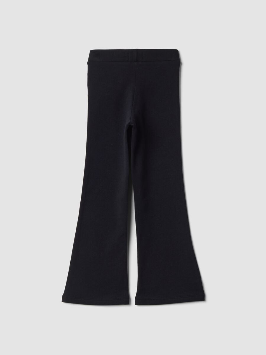 Blue flared leggings in stretchy organic cotton_2