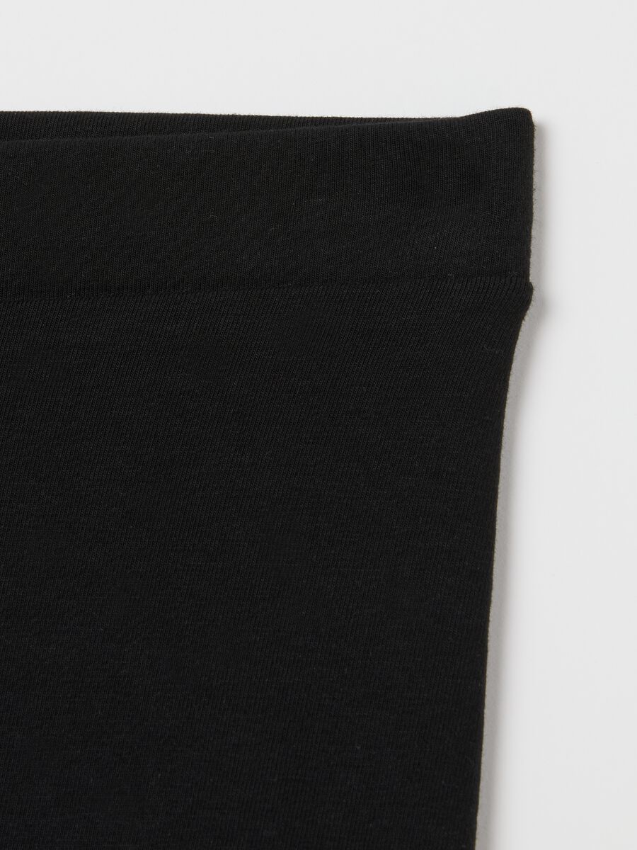 Women's black stretch cotton leggings regular fit_1