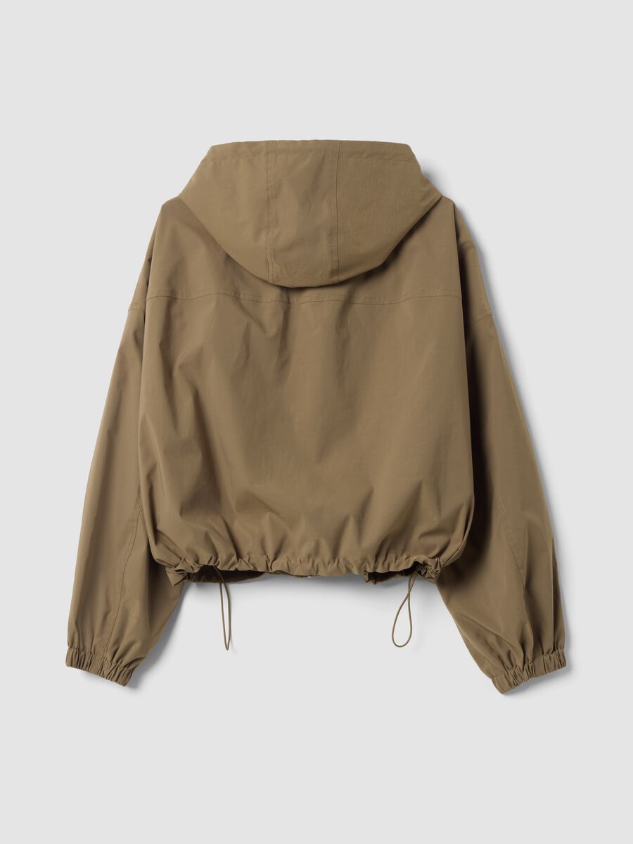 Beige hooded jacket with zip_6