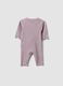 Purple organic cotton wrapover babygrow for baby girl_1
