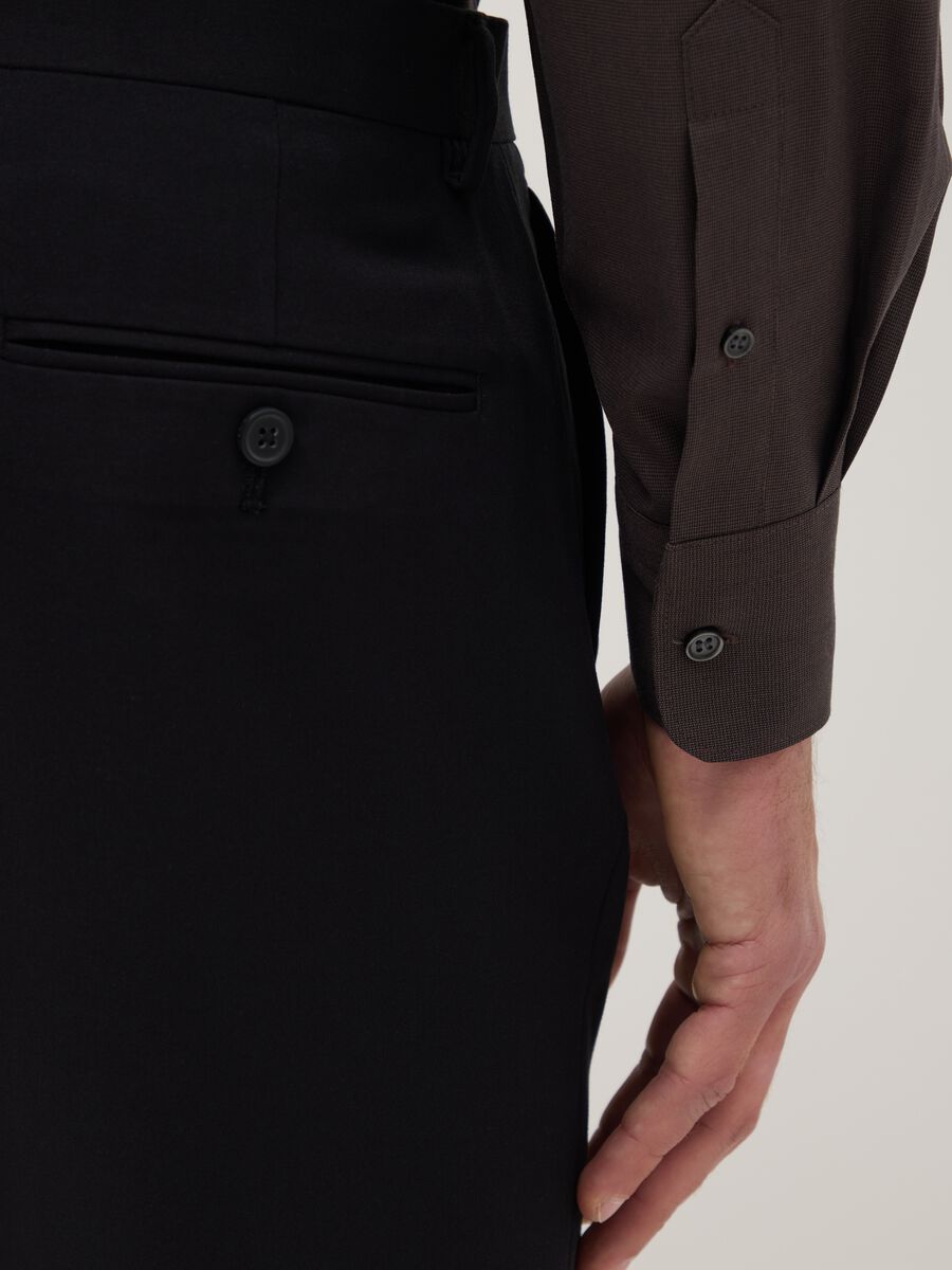 Brown pure cotton regular fit easy iron shirt_3