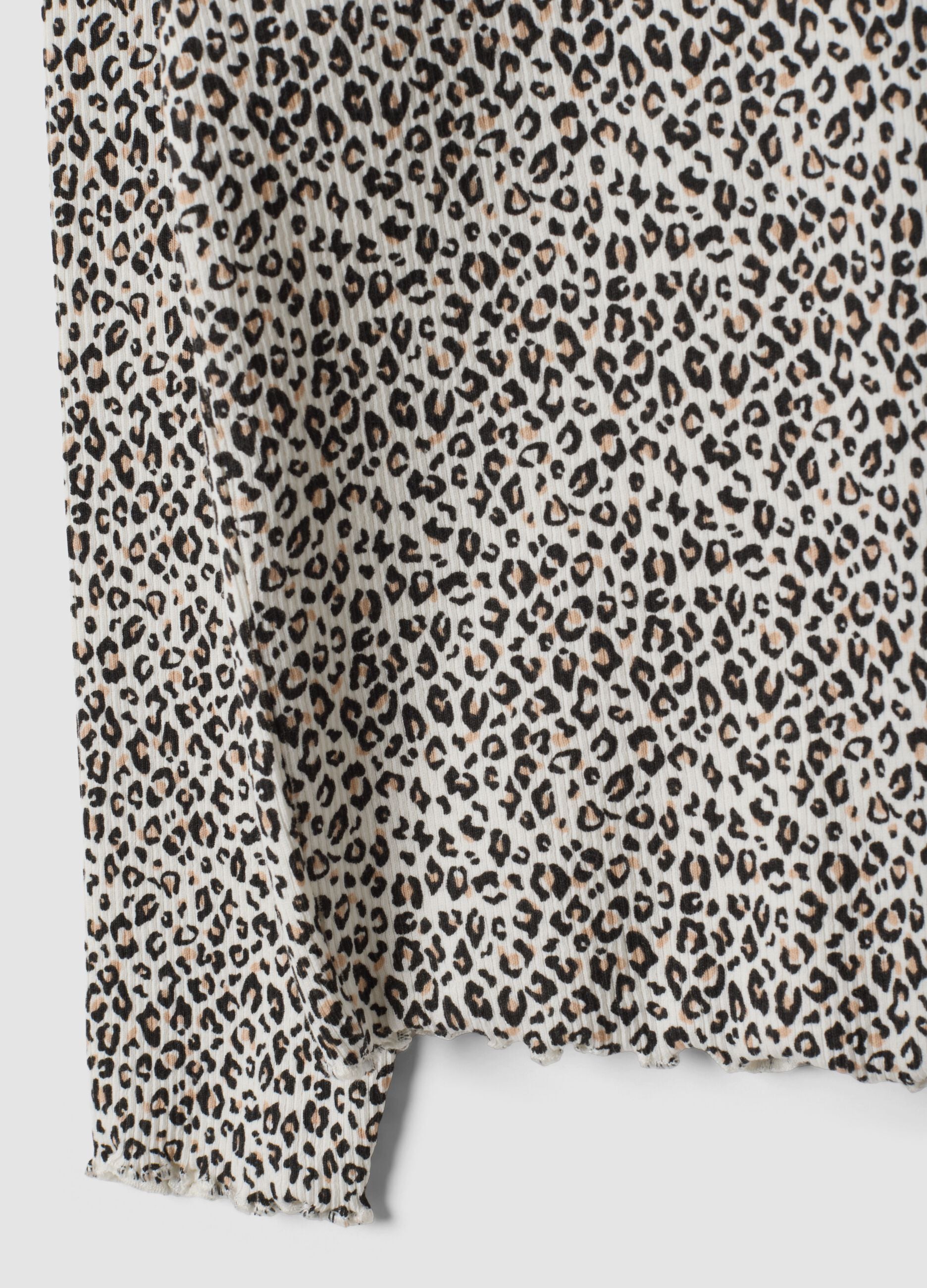 Multicolour stretch cotton T-shirt with animal print
