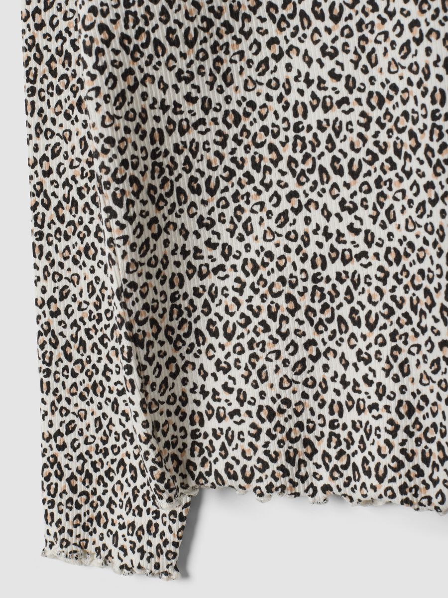 Multicolour stretch cotton T-shirt with animal print_3