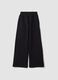 Black cotton-blend fleece straight-fit trousers_0