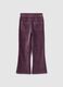 Pantaloni da bambina in misto cotone viola flare_1