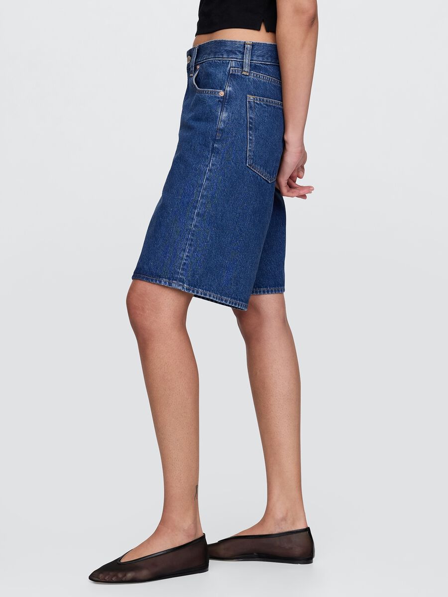 Pantaloncini in denim blu_3