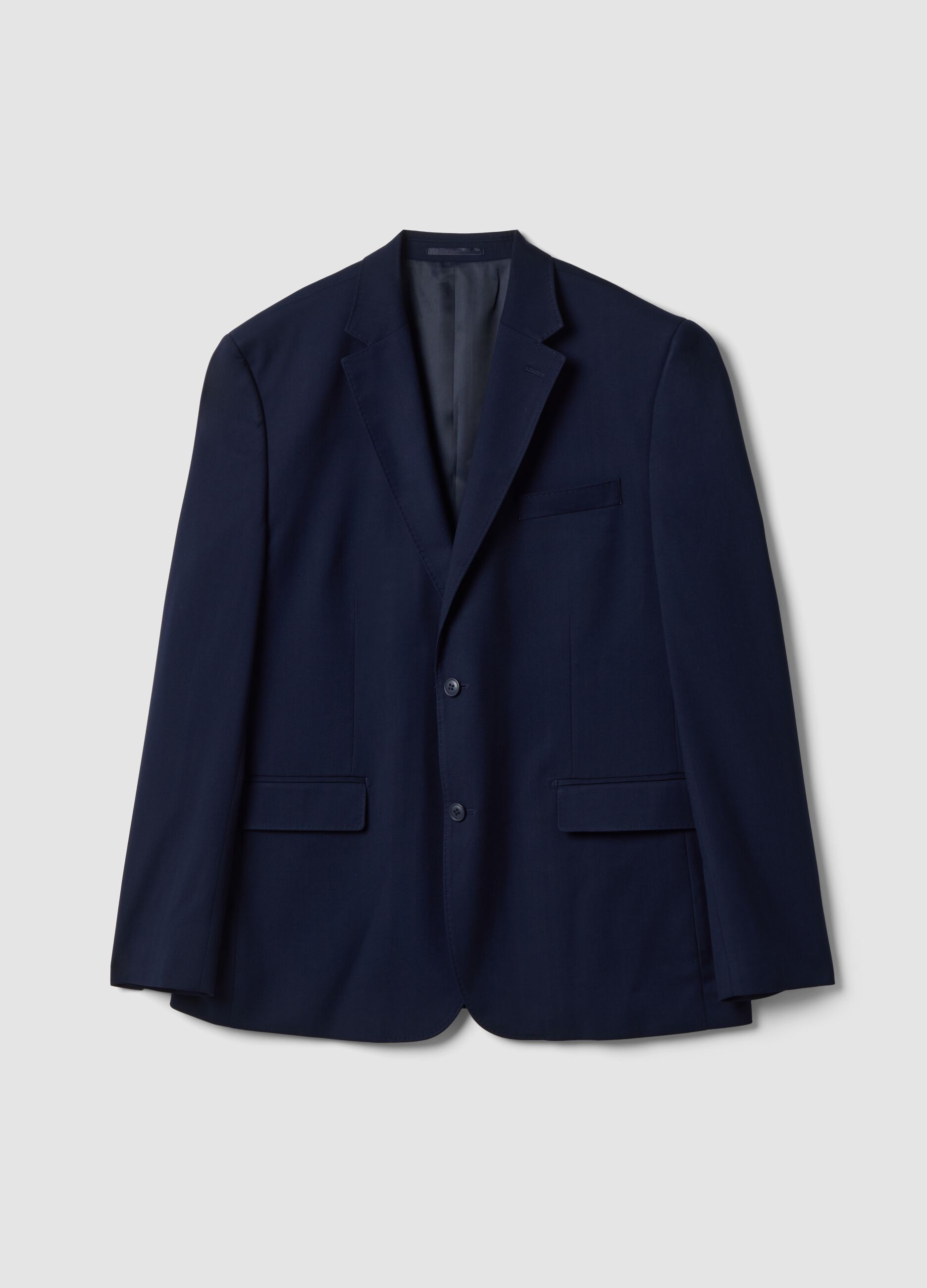 Navy slim-fit stretch viscose blazer
