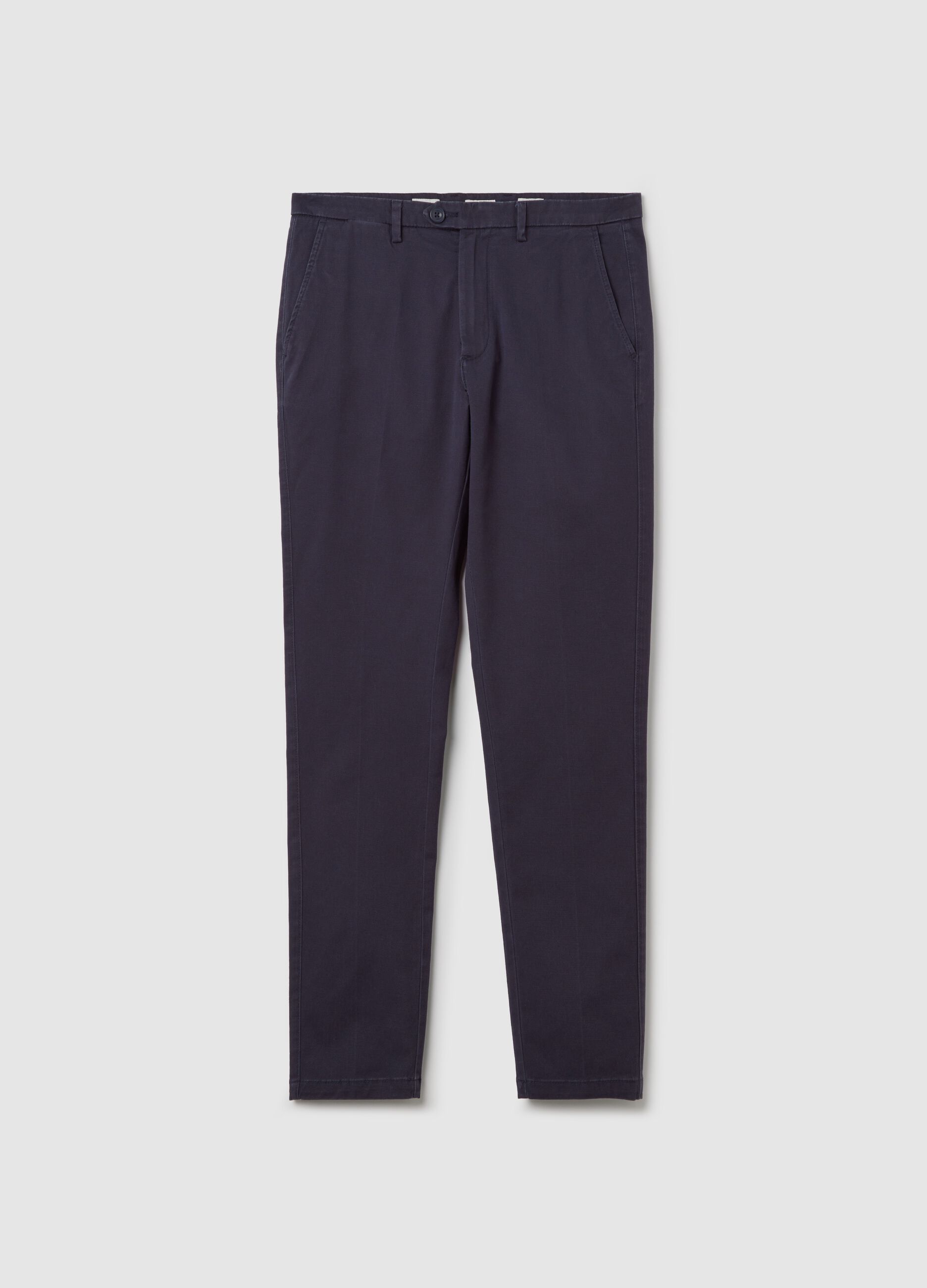 Pantaloni da uomo in cotone elasticizzato blu slim fit