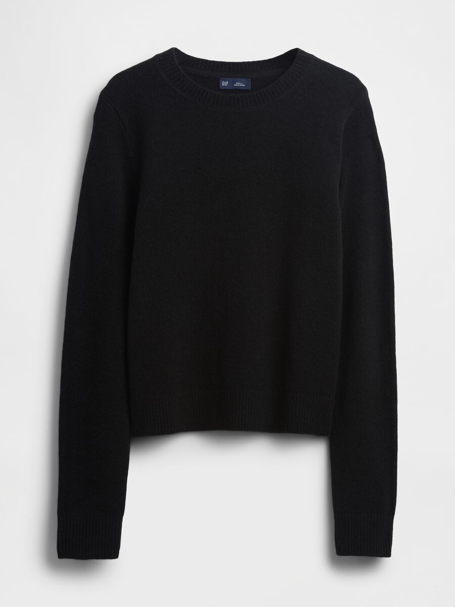 Black sweater in cotton and acrylic blend_3