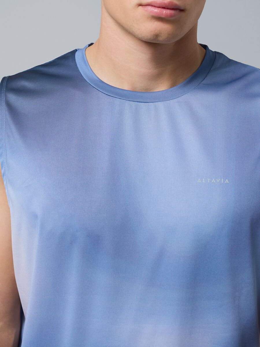 Tank Top azzurra in tessuto elasticizzato ed effetto tie dye ALTAVIA COURT_2