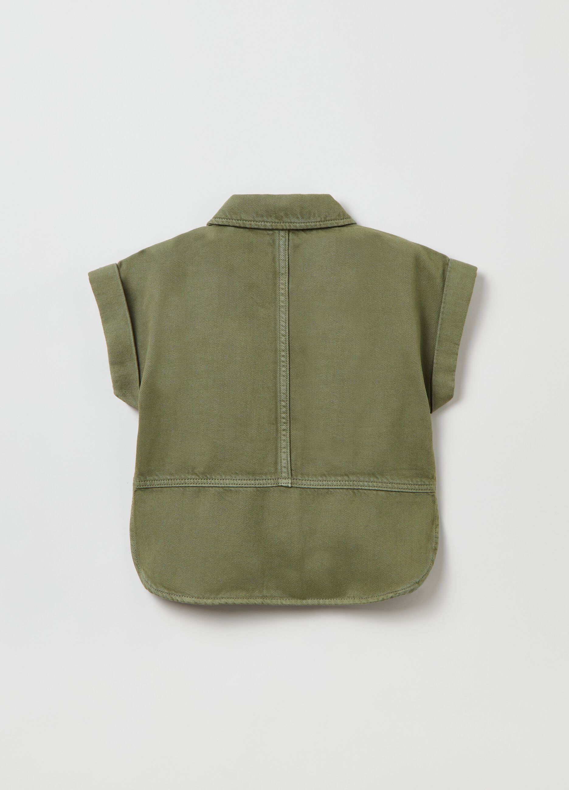 Camicia smanicata in cotone _1