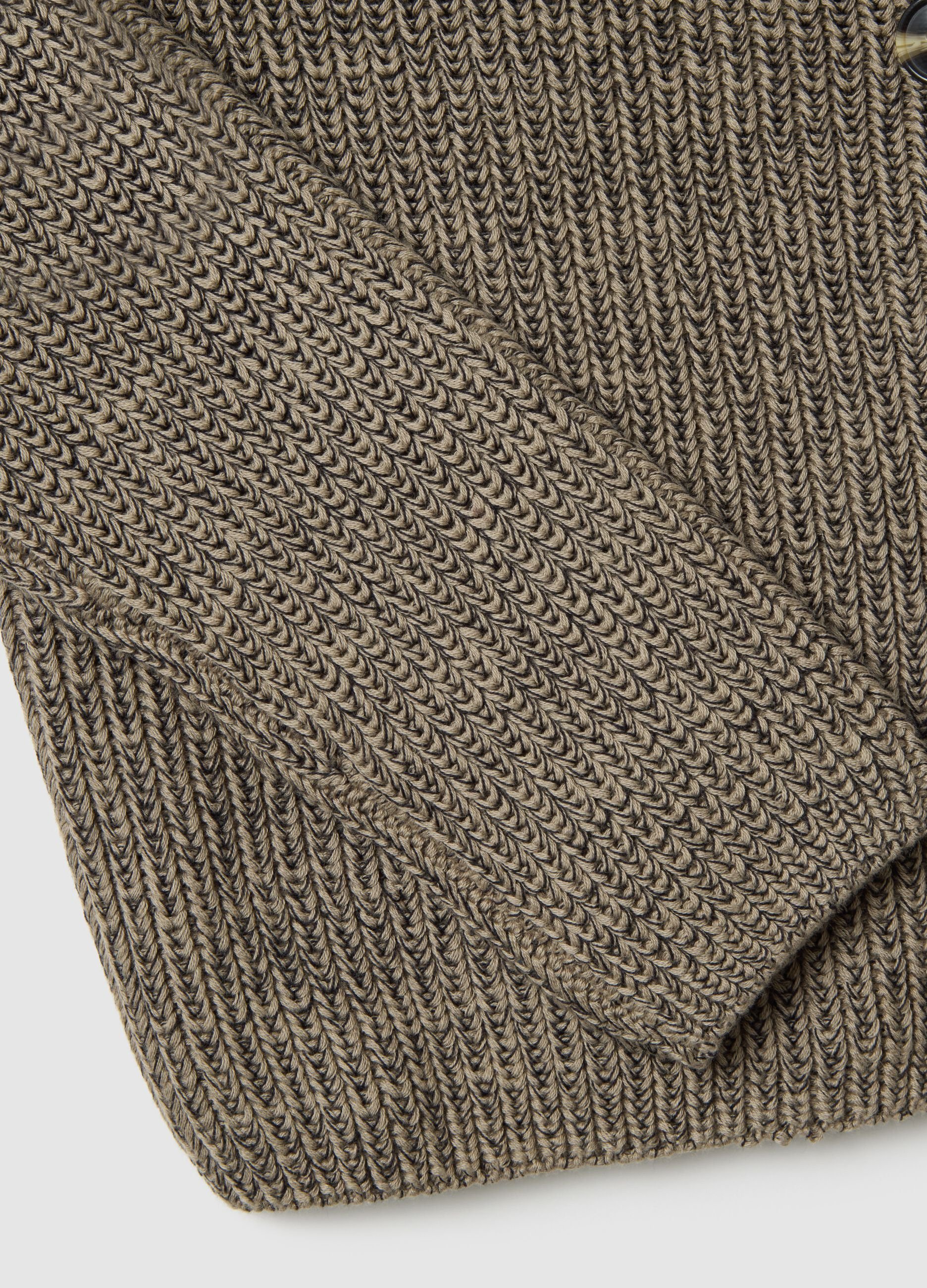 Regular fit pure cotton brown cardigan