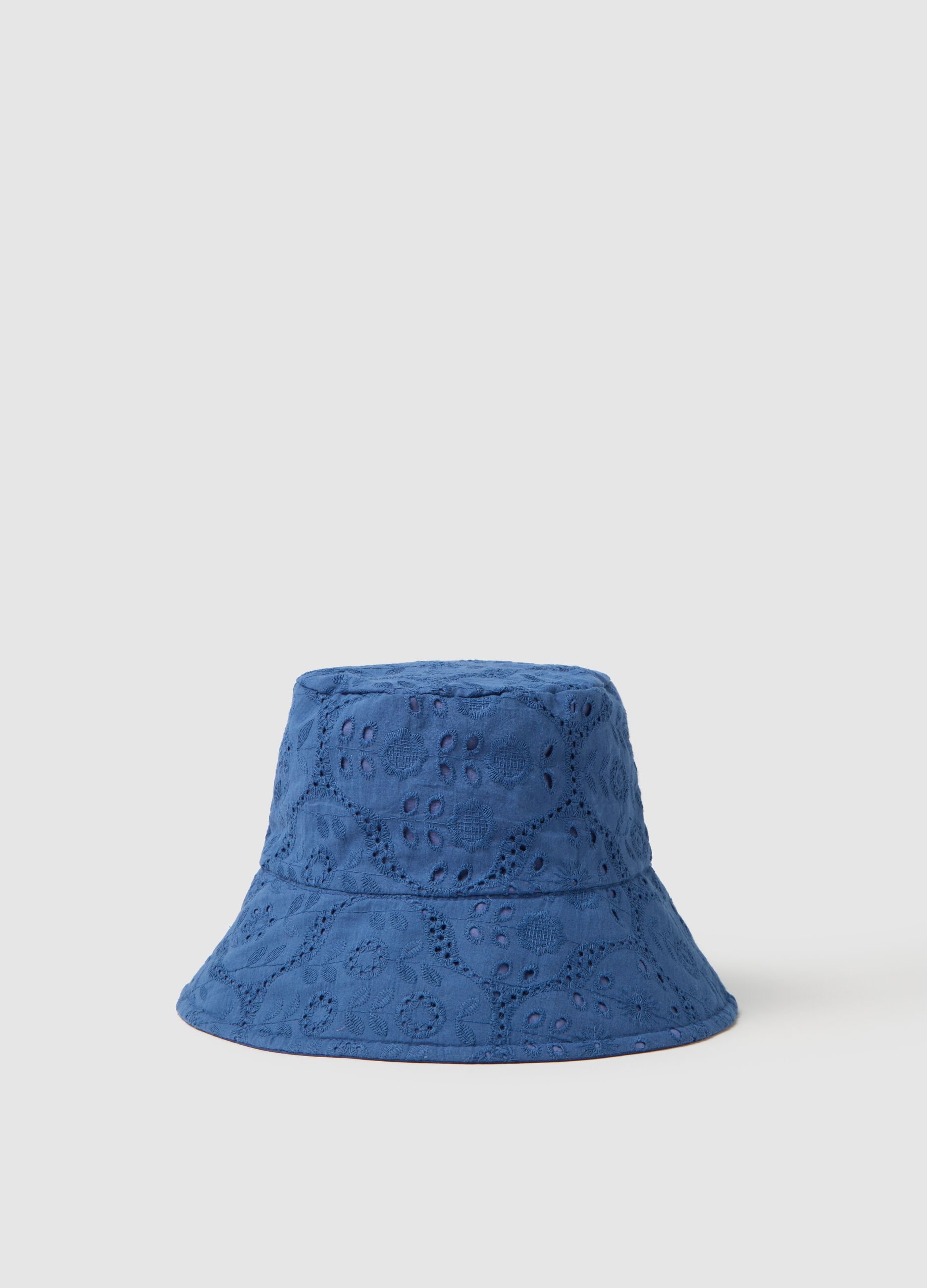 Cappello da donna in puro cotone blu