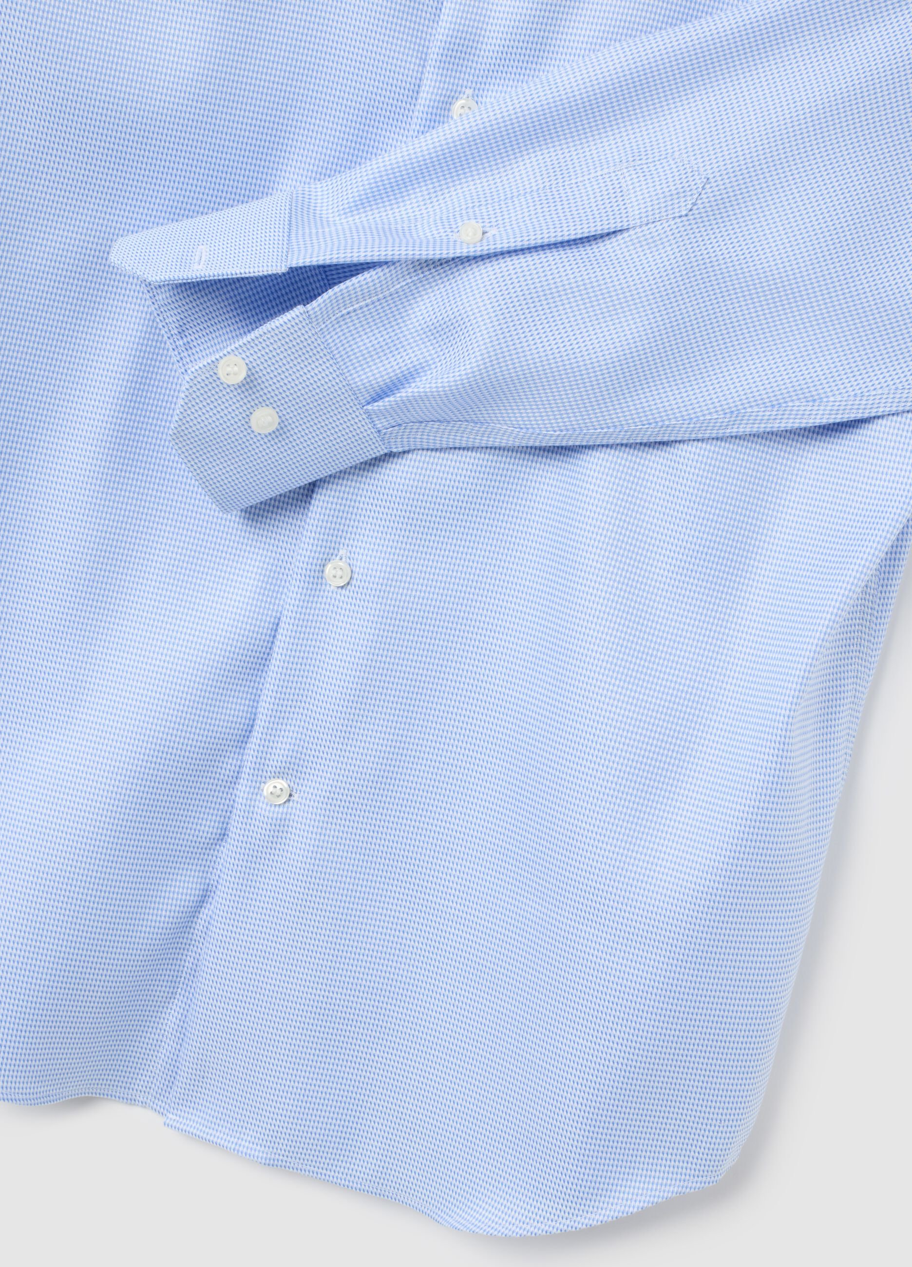 Blue long-sleeve cotton shirt