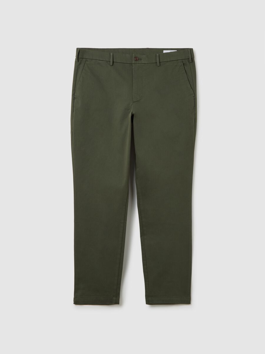 Slim fit, stretch cotton trousers_0