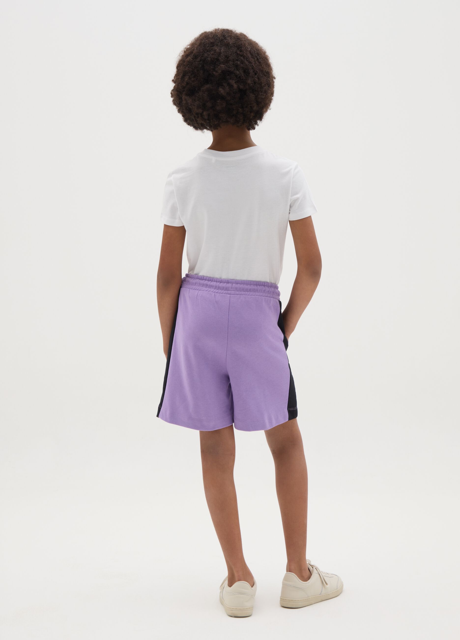 Girls' multicolour pure cotton shorts regular fit with elasticated waist