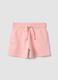 Pink pure cotton shorts with elasticated waist_0