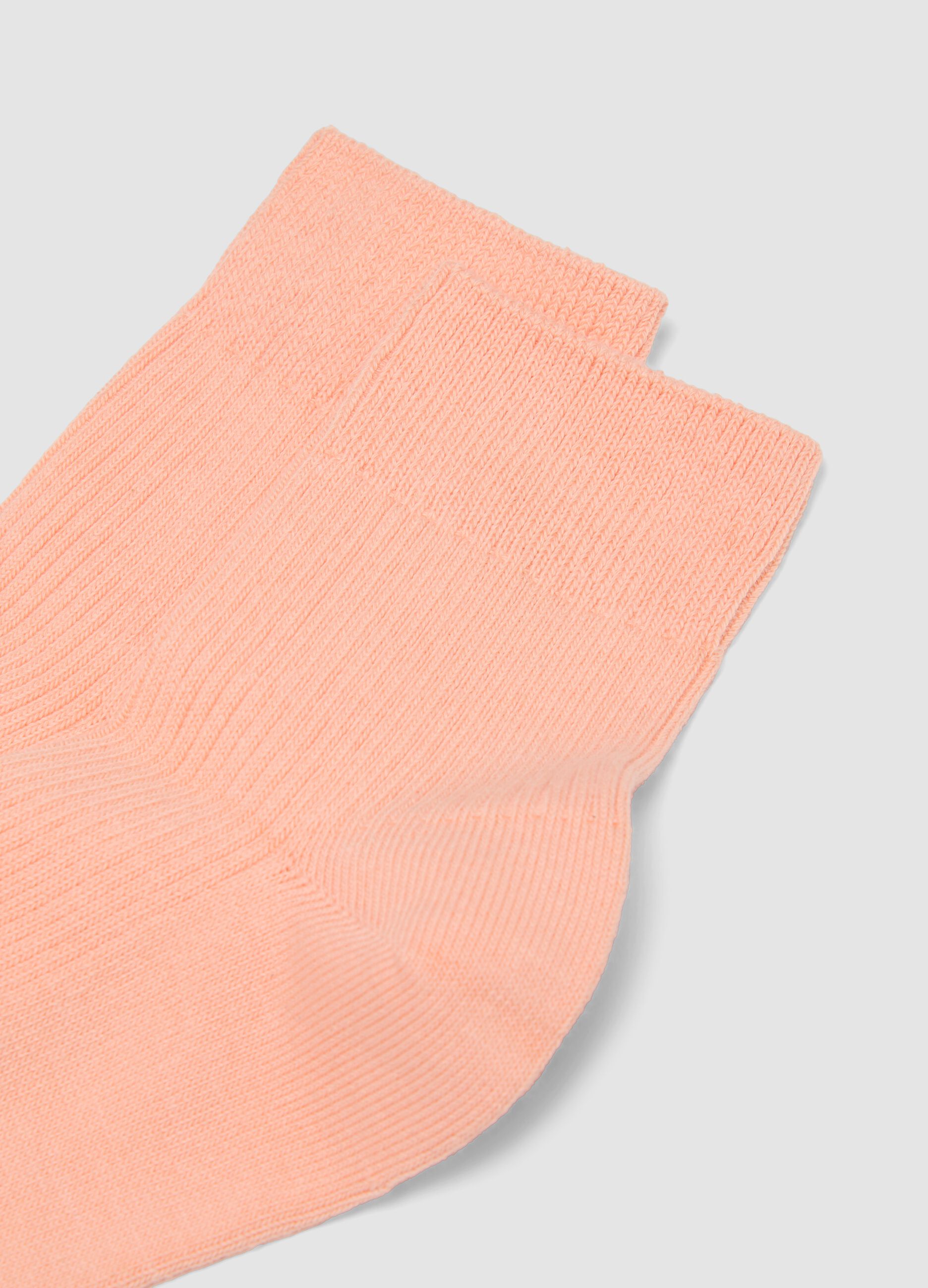 Pink ribbed stretch-cotton socks