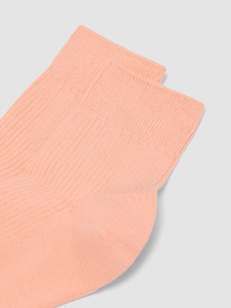 Pink ribbed stretch-cotton socks_1